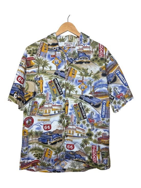 Pacific Legend Other - Pacific Legend Men’s L Made in Hawaii Shirt Route 66 Fun Print Cotton
